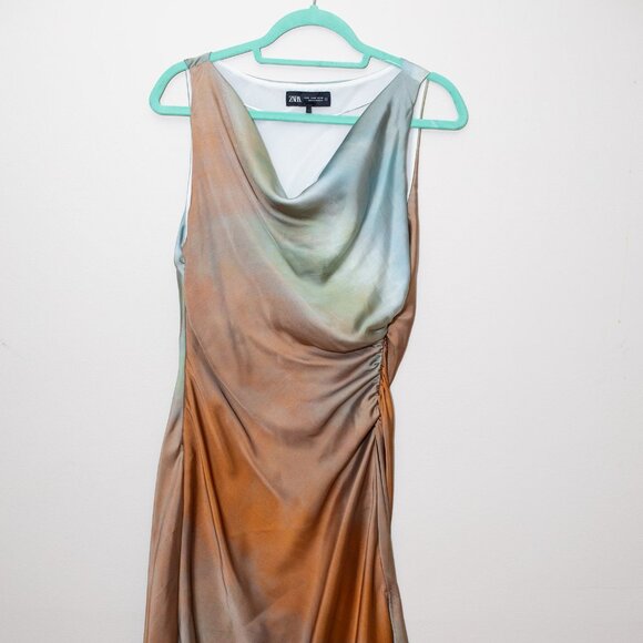 Zara-TIE-DYE-PRINT-MIDI-DRESS - Picture 3 of 3